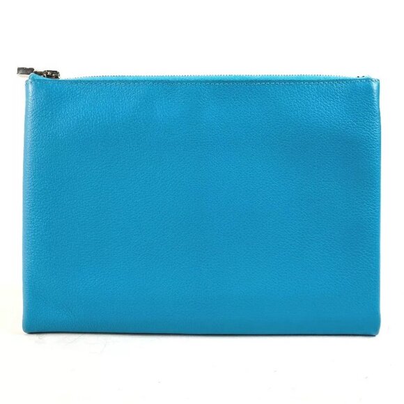 HERMES flat Atto GM Accessory case Multi-pouch Clutch bag Pouch Evercolor blue - Picture 1 of 13